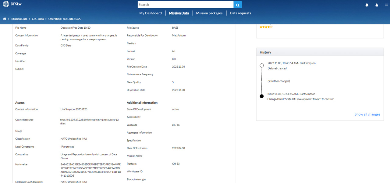 FUSION is built on open metadata standards and provides detailed history information for each dataset.